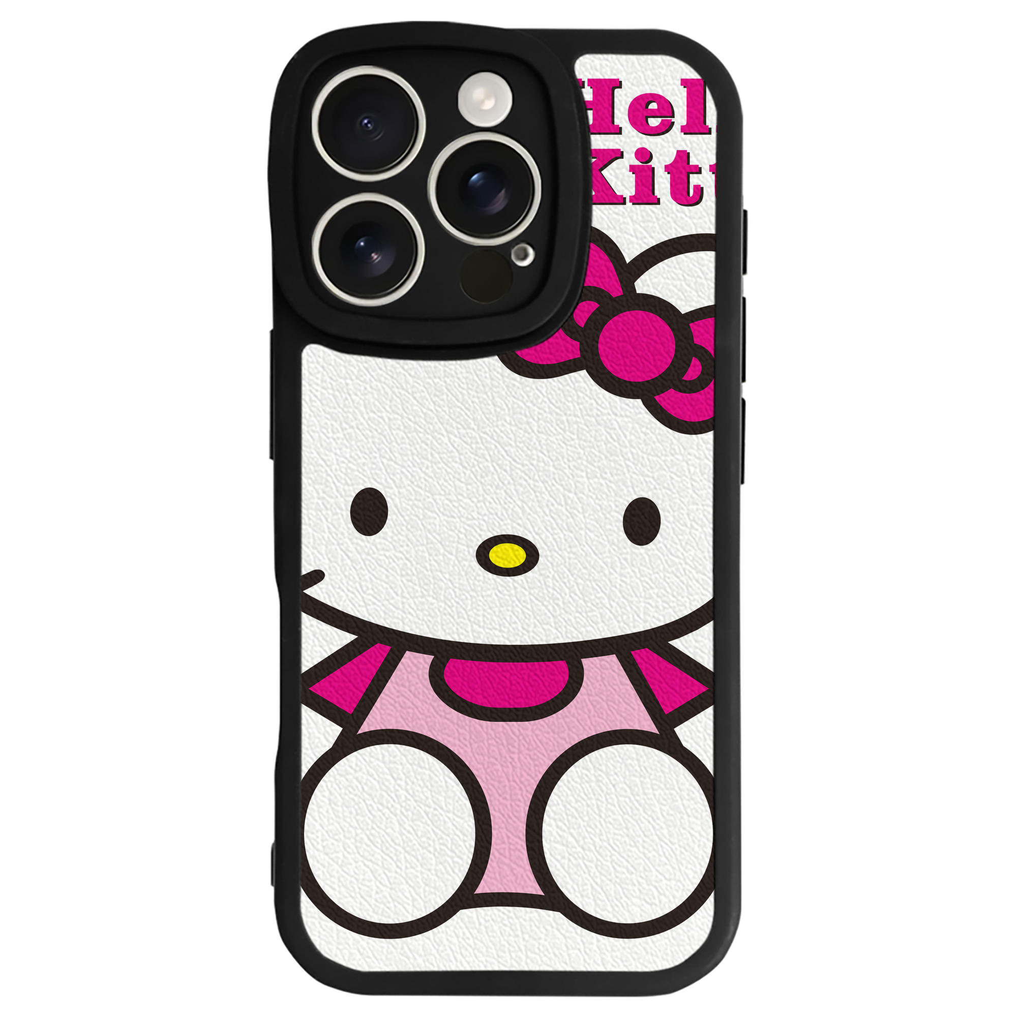 （画像用） Hello Kitty ハローキティ 【iPhone 16シリーズ対応】シリコンスマホケース（レザー調） 材質：シリコン